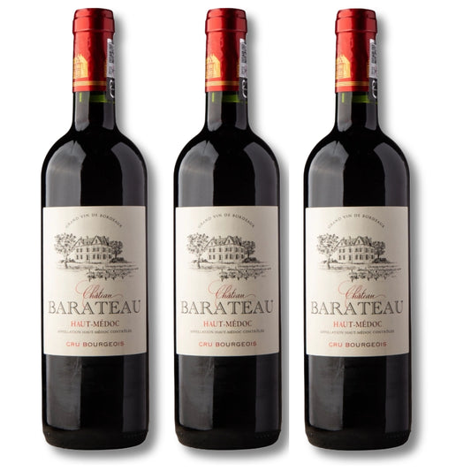 3 flasker Château Barateau Haut-Médoc BF 25
