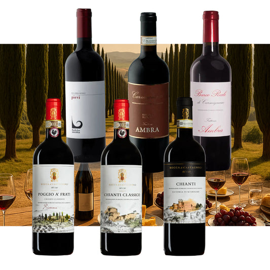 Toscana smagekasse - 6 flasker god vin