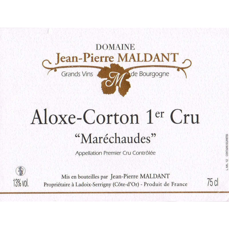 Jean Pierre Maldant - Marechaudes 2012 - Aloxe-Corton 1. Cru - Bourgogne-TastingClub